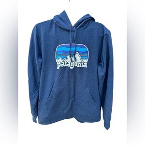 Patagonia Women’s Blue Hoodie with Logo Design